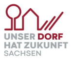 Auf dem Bild ein Baum und Haus als Grafik mit Text Unser Dorf hat Zukunft