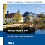 Auf dem Bild das Deckblatt des Grundst&uuml;cksmarktberichtes, es zeigt das Schloss Blankenhain