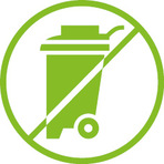 Piktogramm durchgestrichene M&uuml;lltonne