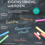 Bild mit Kreide und Texten Eigenst&auml;ndig werden u.v.m. auf grauem Hintergrund