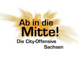 Auf dem Bild ein Logo mit Schrift Ab in die Mitte