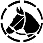 Hinweisschild Reitweg mit Pferdekopf in Kreis