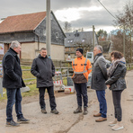 Landrat Carsten Michaelis informierte sich gemeinsam mit B&uuml;rgermeister Michael Franke und Landtagsabgeordneter Kerstin Nicolaus vor Ort &uuml;ber den Baufortschritt 