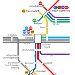 Grafische Darstellung des &Ouml;PNV-Netzes